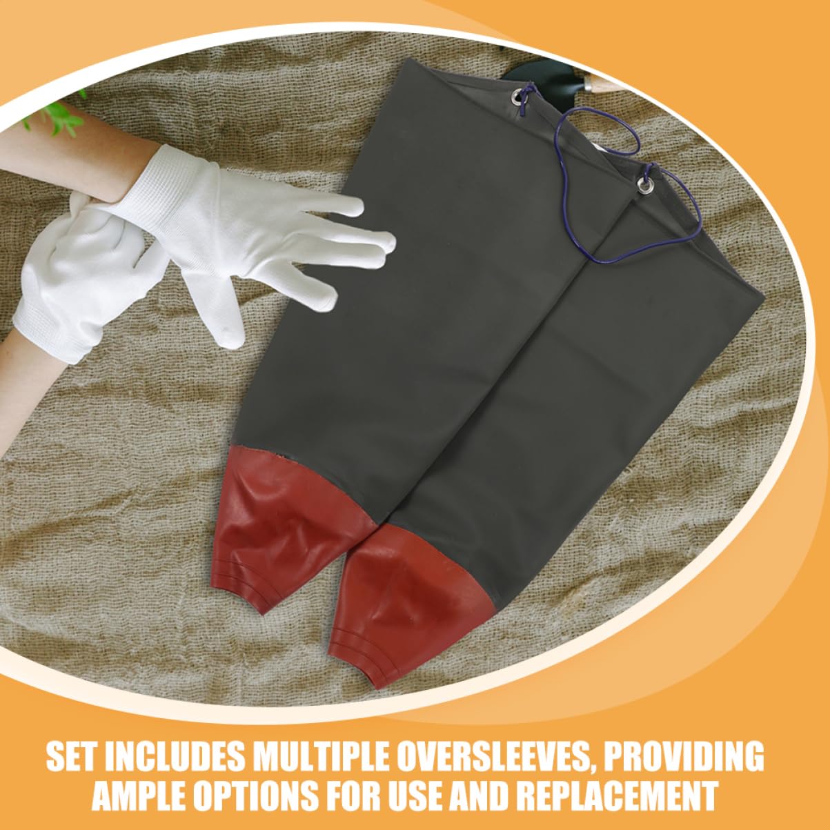 2 Paar Extra Lange Gummihandschuhe mit Vollem Armschutz und Ölbeständig für Haushalt und Küchenarbeiten Wasserfeste Arbeitshandschuhe aus Gummi