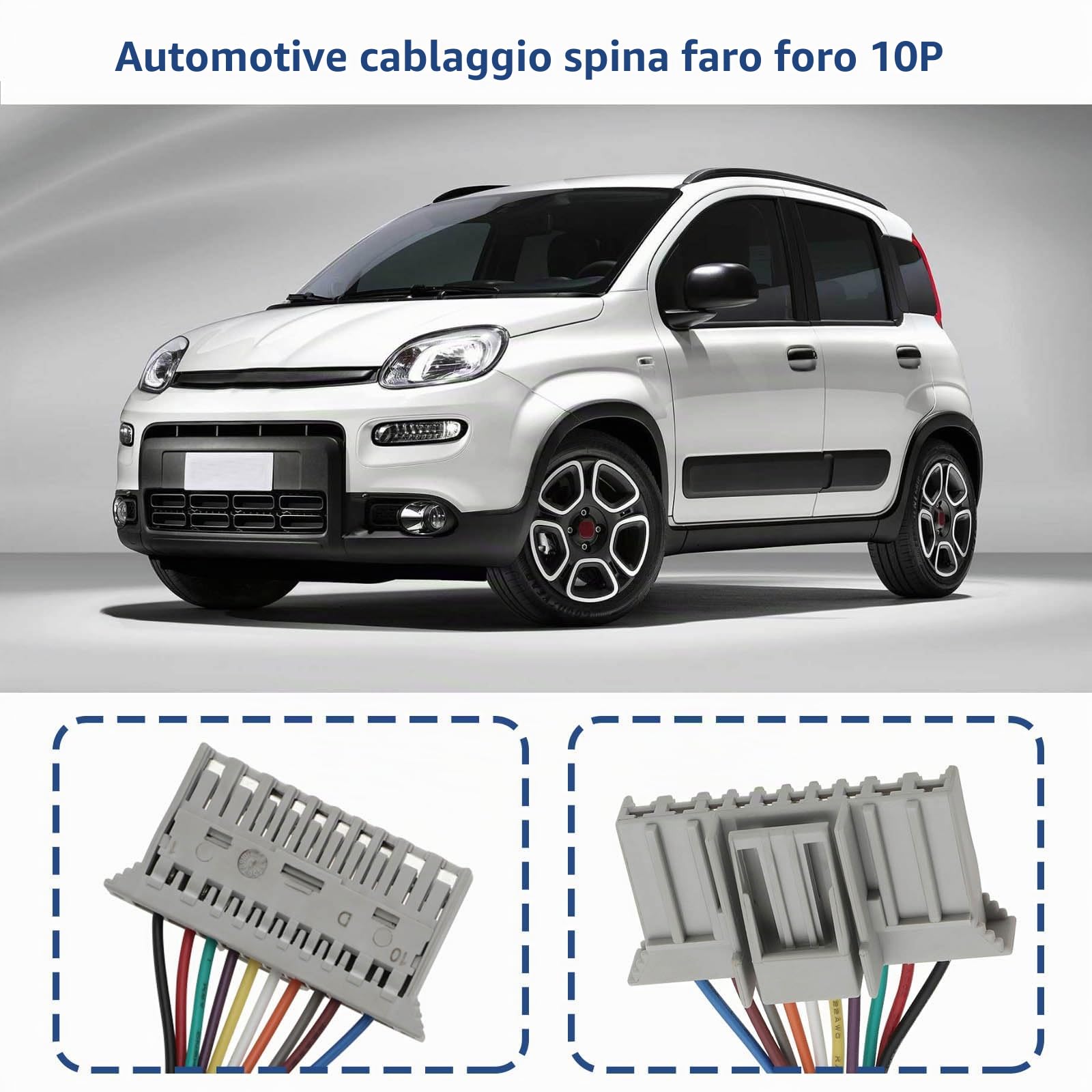 OTOTEC 1x Kit di Riparazione Connettore per Cablaggio Luci Auto a 10 Pin 71745167 Unità di Controllo Computer di Bordo Cablaggio Luci Compatibile con Fiat Panda 169 & Panda Van 169
