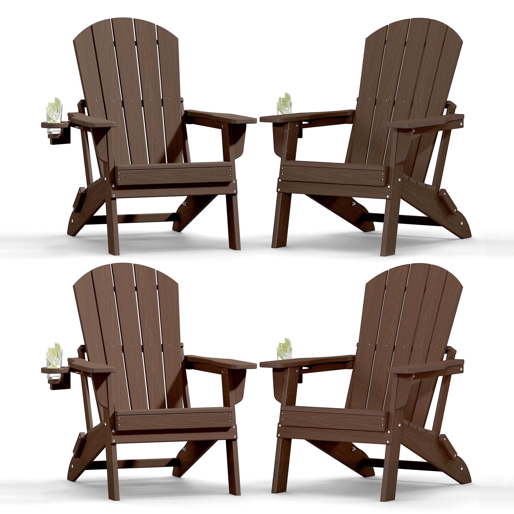 LIFETIME 60335 Faux Wood Adirondack Chair, Shale Stone