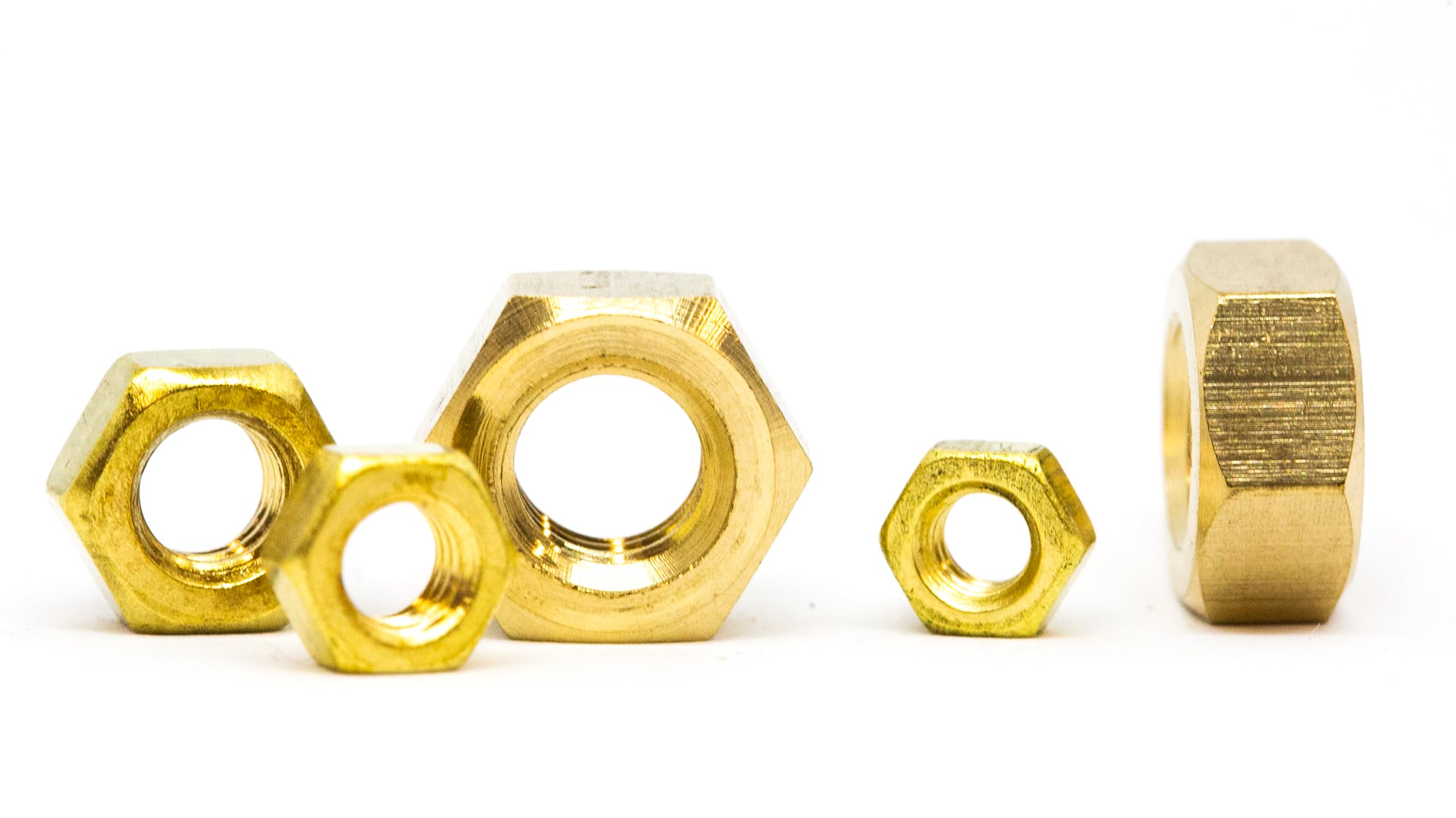 M3 (3mm) Brass Hexagon Full Nuts Hex Nut DIN 934 (Pack of 100) - E04E M3_100