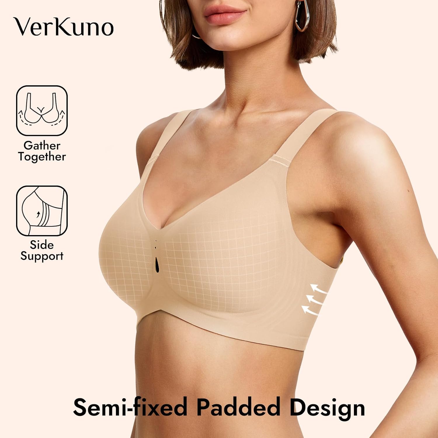 Wireless Jelly Bras for Women No Underwire Push Up Seamless Full Coverage Bralettes Comfortable Everyday Bras - Image 5