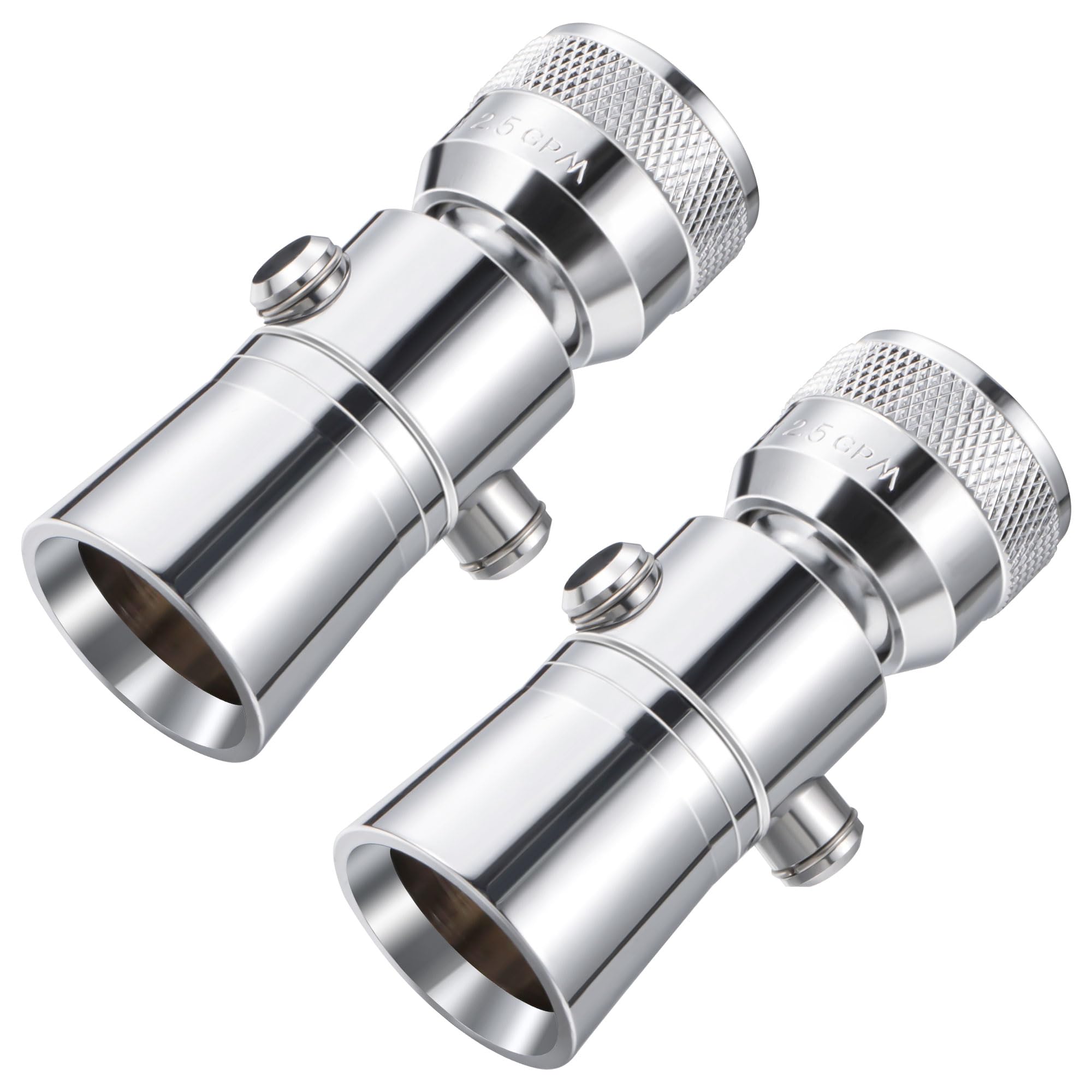 Photo 1 of Enhon 2 Setting Pivoting Single Spray Shower Head with Shut Off Valve Replacement for 52652-PK Compatible with Delta Shower 2.5 GPM Brass Water Saving Shower Head Chrome 1" Diameter Spray Face (2 Set)