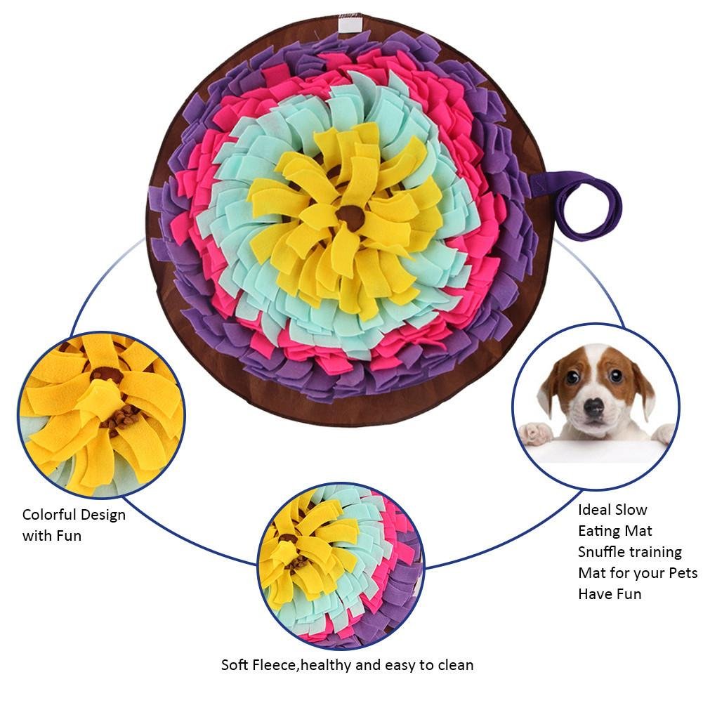 Tapis De Fouille Pour Chien – Jeu De Reniflement Stimulation Mentale | Anti-Dérapant 60x60 Cm | Pour Intérieur/Extérieur