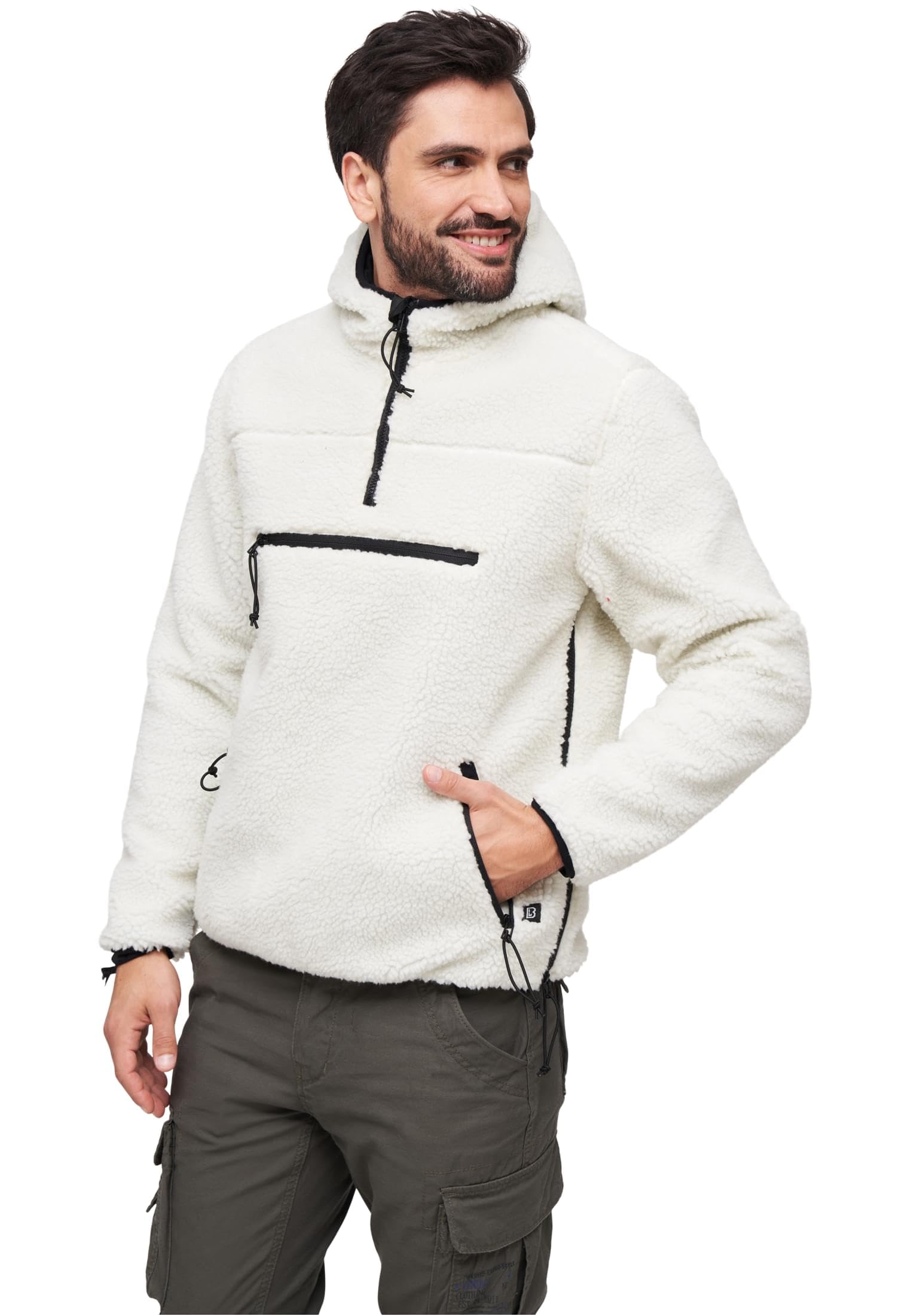 Brandit Teddyfleece Worker Pullover, color: white, size: S