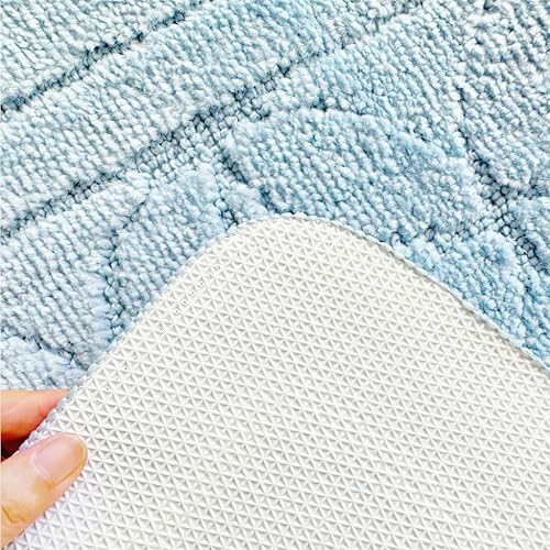 Miniatura 8 de HOMEVER Juego de 2 tapetes de baño para inodoro, antideslizante, respaldo de caucho termoplástico en tono gris, con tamaño de 31 x 20 pulgadas + 20