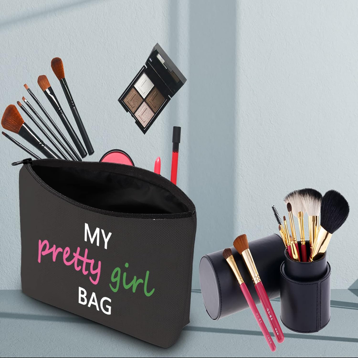 Pink and Green Sorority Gift Make Up Bag Graduation Gift For Sorority Sister (MY Pretty Girl Bag1) - Image 3