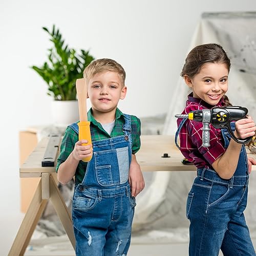 Miniatura 2 de jojofuny 1 juego de juguete de martillo de madera, juguetes de herramienta de simulación, herramientas de mantenimiento de martillos de simulación,