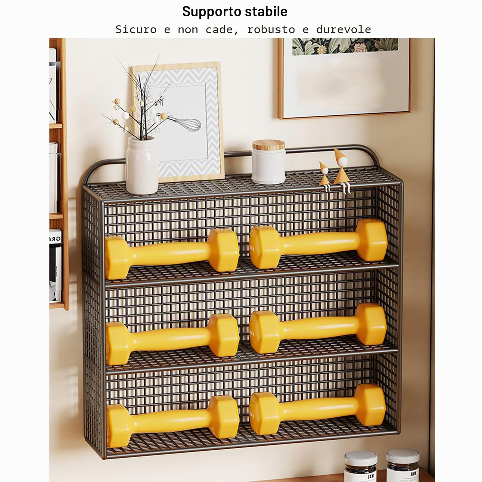Portaoggetti per Tazze, Organizer per Tazze in Metallo, Porta Tazze da tè, Mensola Portaoggetti A Parete per Cucina, Dispensa, Frigorifero, Bagno e Ufficio(45x10x38cm(18x4x15inch), White)