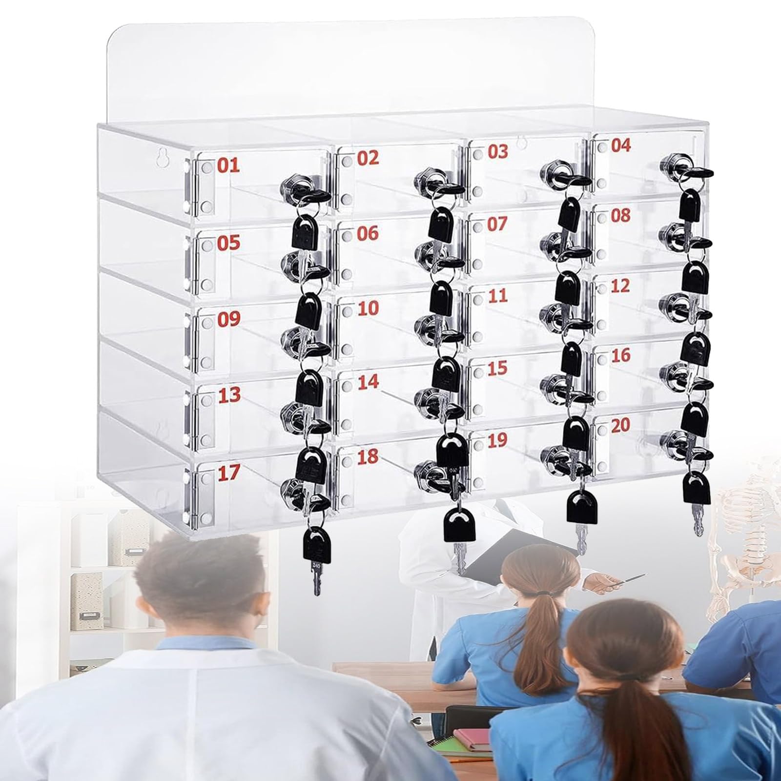 Caja de almacenamiento para teléfono móvil acrílica y soporte de escritorio para pared