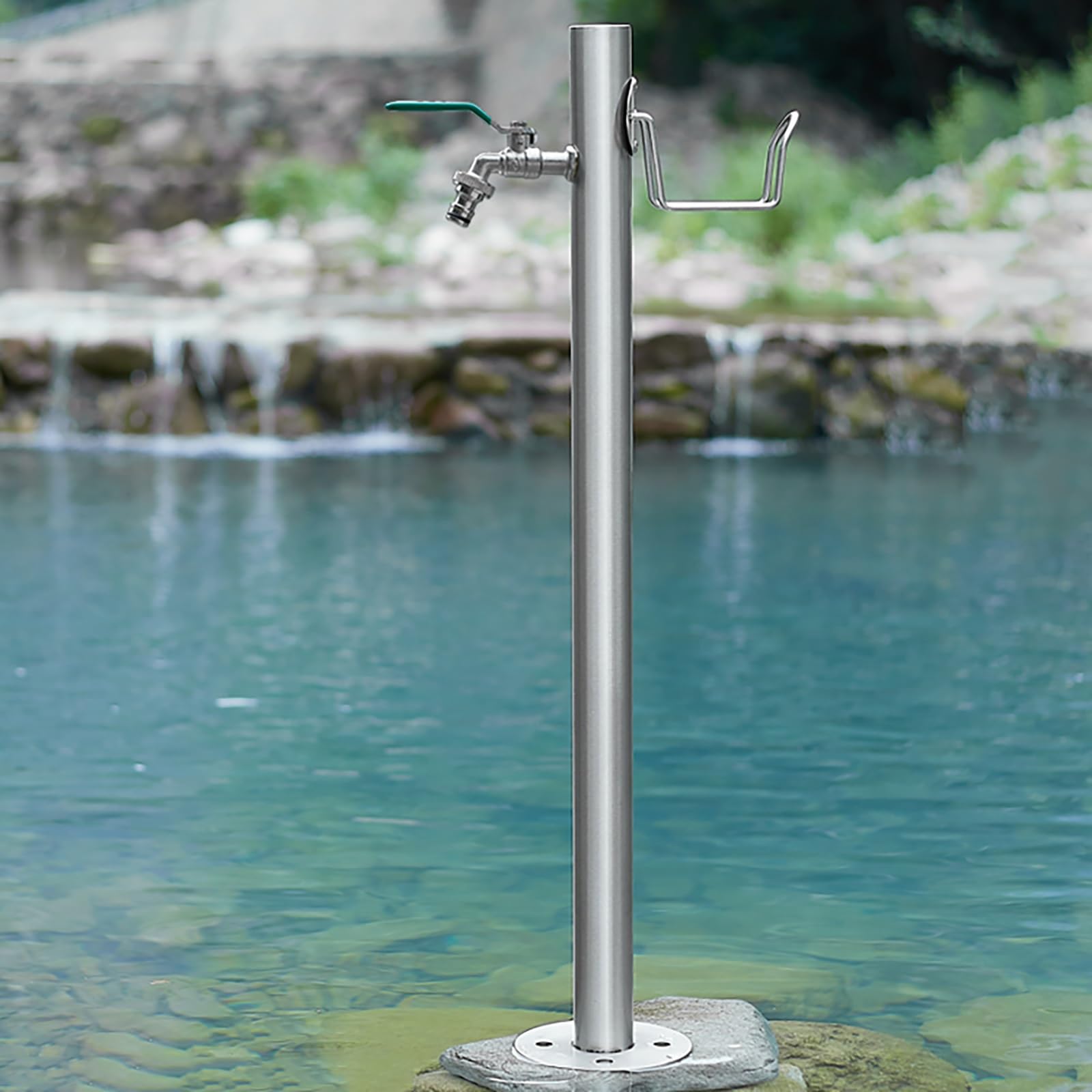 ZYCHSJXA Stainless Steel Freestanding Garden Water Column - Decorative Fountain with Anti-Leak Faucet & Dispenser for Irrigation 13 x 86 cm (Arnto)