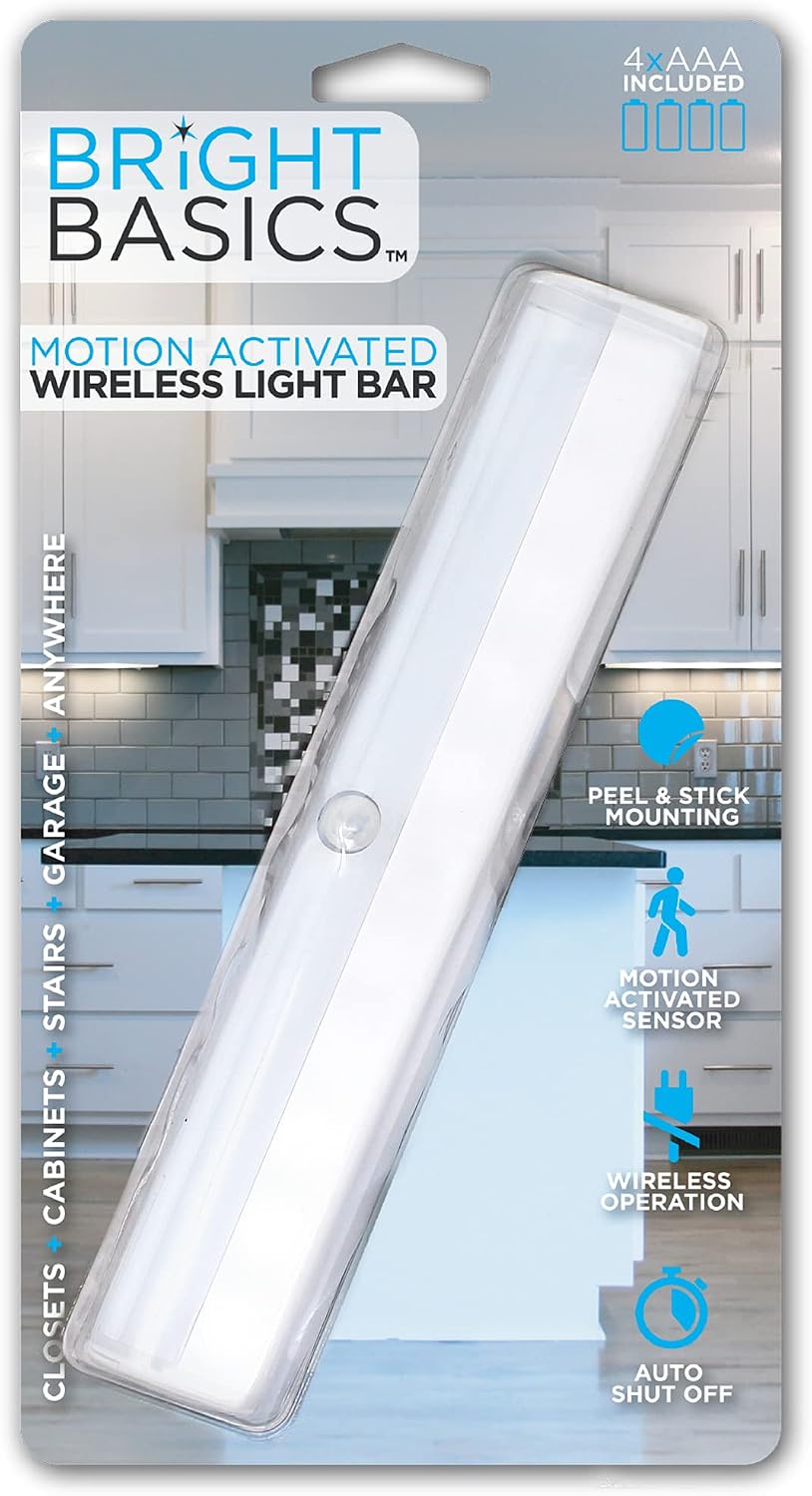 Motion Activated LED Light, White, Battery Powered, Automatic Sensor for Closets, RVs, Garages