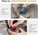 Inflatable Travel Foot Rest Pillow(Grey, 1 Pack) | Airplane Bed,Adjustable Height Leg Pillow for Air Travel,Make a Flat Bed for Kids and Toddlers, Great for Airplane,Train, Car