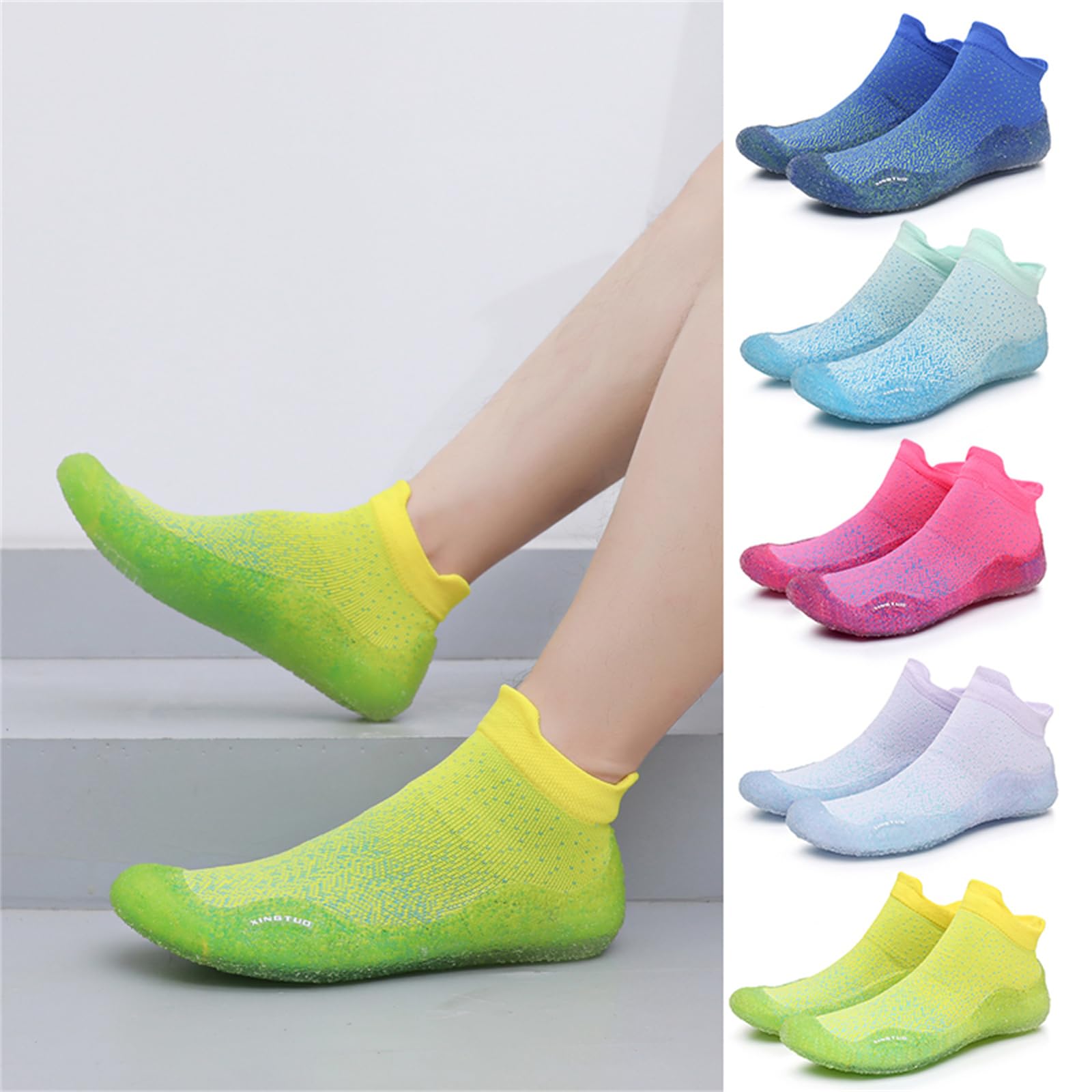 JiuQing Damskie skarpety boso buty plażowe buty do wody oddychające antypoślizgowe przenośne skarpetki do jogi w pomieszczeniach