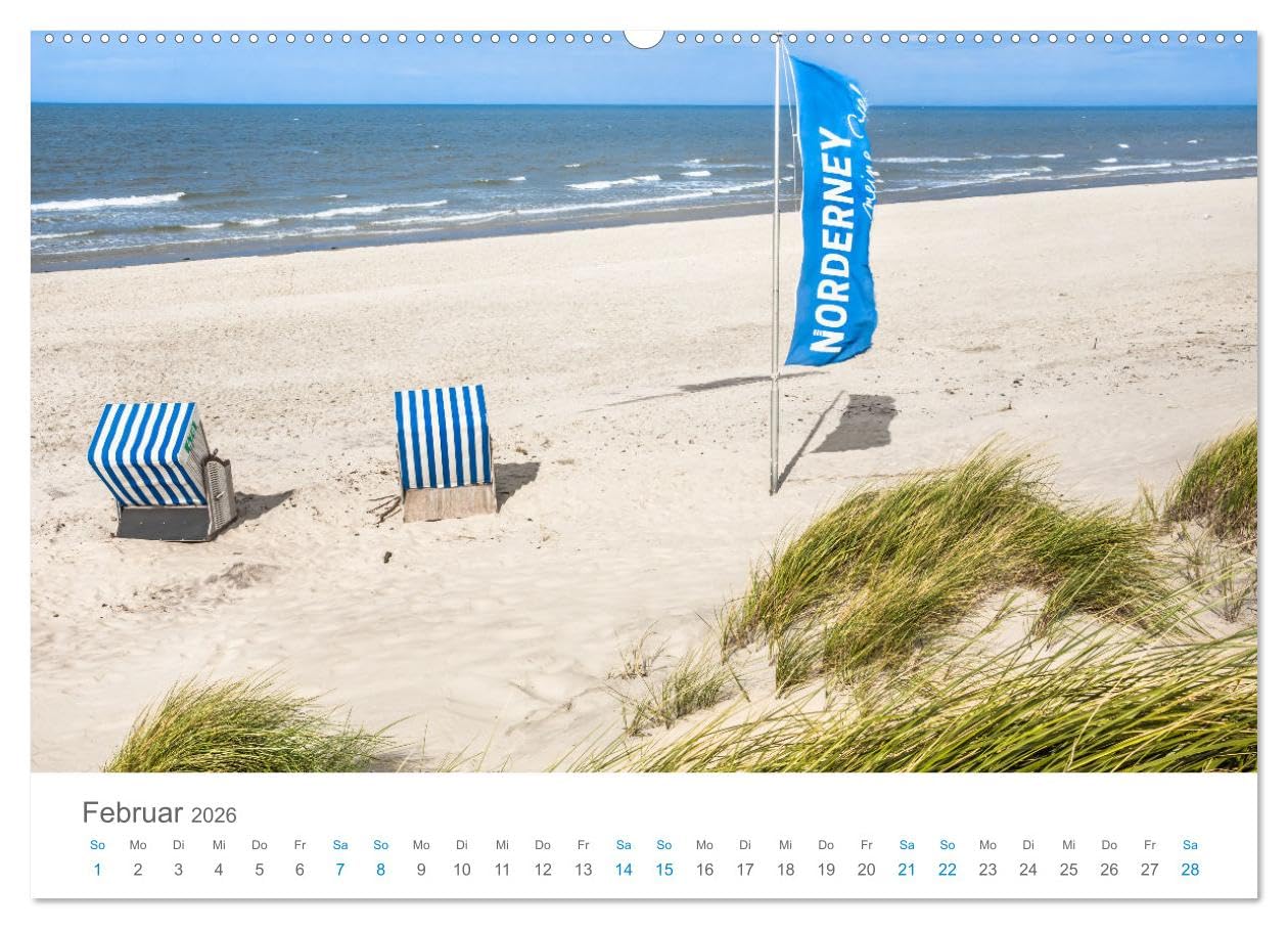 Norderney Sehnsuchtskalender (Wandkalender 2026 DIN A2 quer), CALVENDO Monatskalender: Fantastische Bilder einer Lieblingsinsel (CALVENDO Orte)