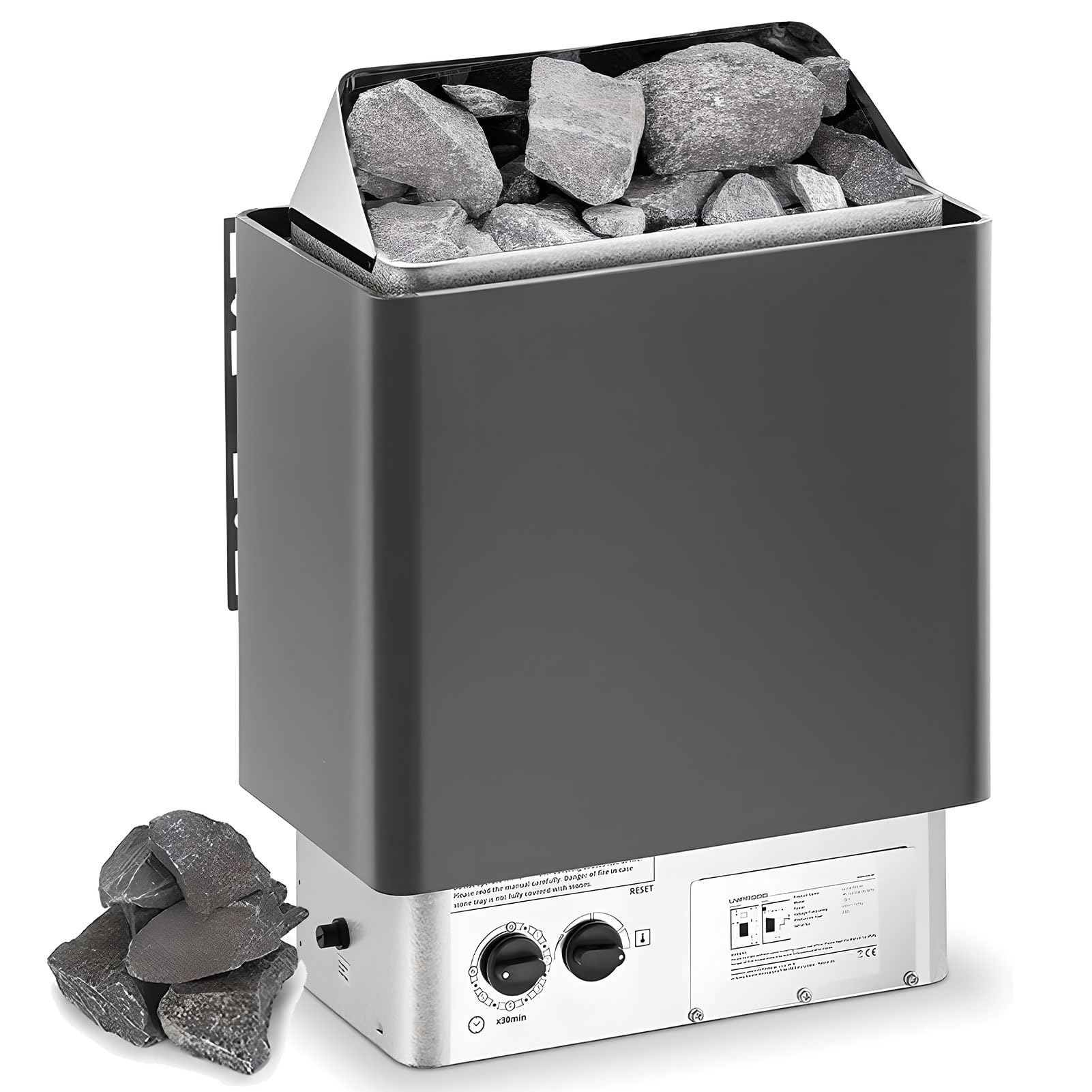 Poêle de sauna électrique en acier inoxydable durable avec minuterie de 3h