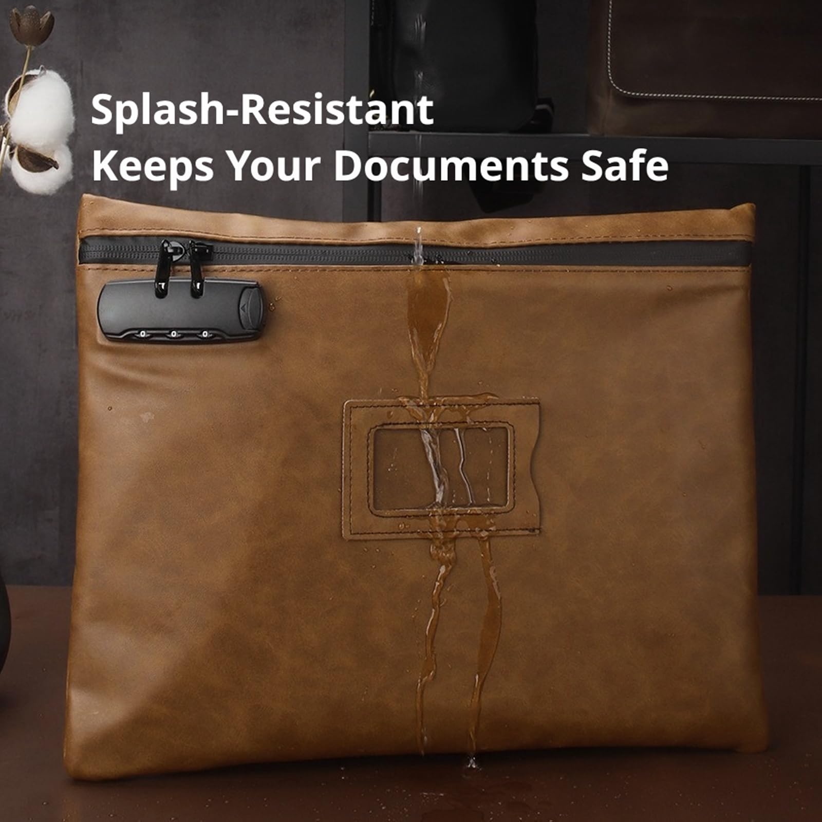Busta carta formato lettera con accessori sicurezza, finestra frontale per, custodia organizer con cerniera per riunioni, chiusure, viaggi per notai mobili con finestra Custodia carta