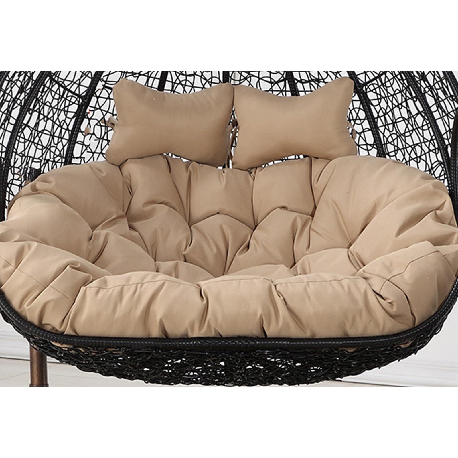 NMVAWIPT Egg Swing Cushion For Double Chairs, 59x43.3 Inch With High-Density Filling, Water-Repellent Cover(Khaki)