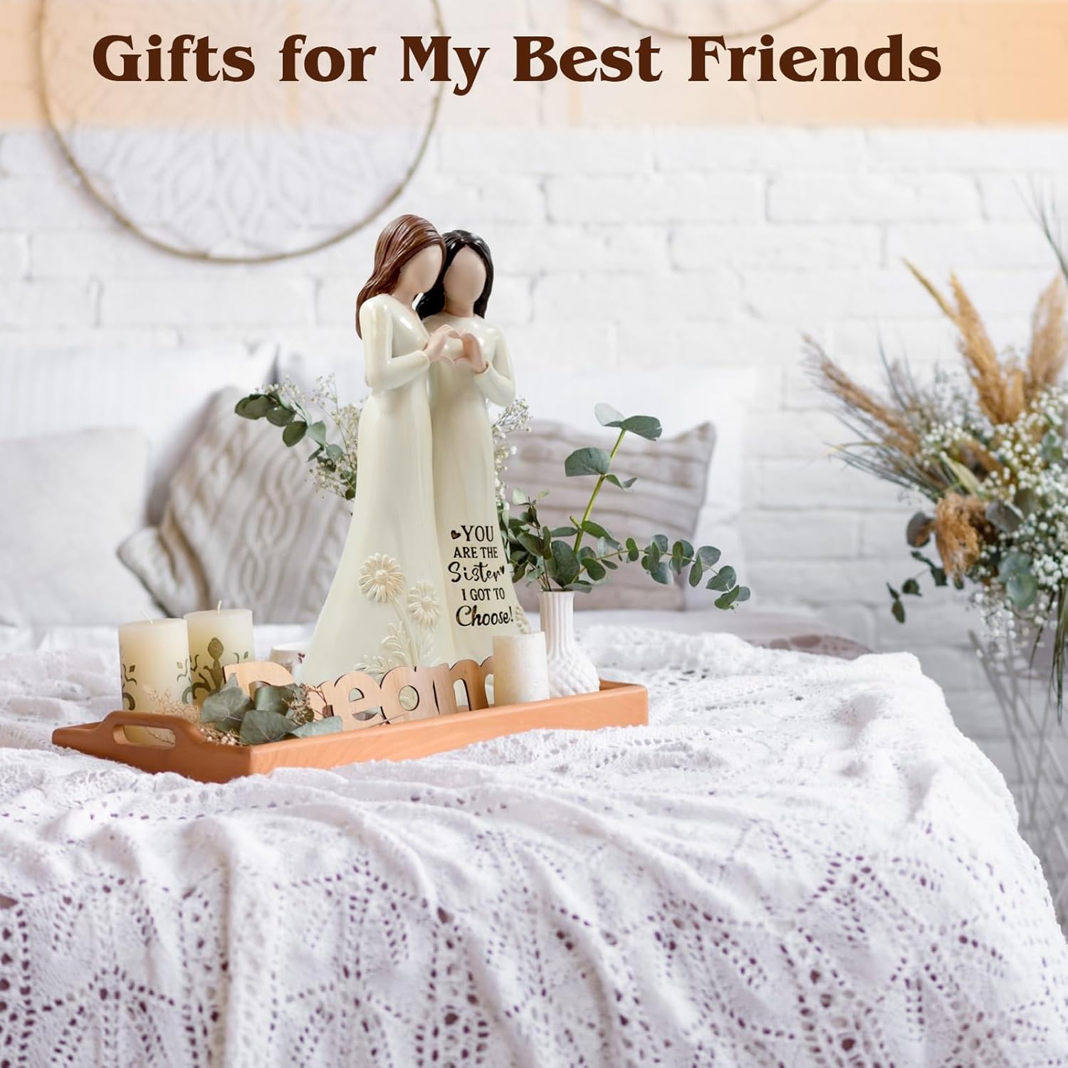 Best Friend Birthday Gifts for Women, Hand-Painted Friendship Figurines, Sister Gifts, Meaningful Presents for Birthday, Christmas, Sister’s Day - Image 7