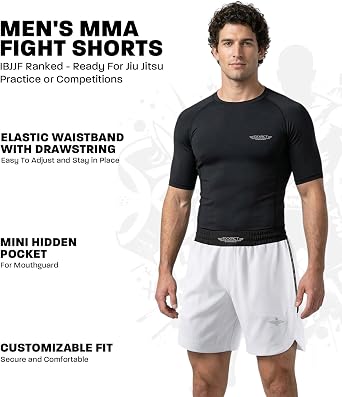 Exxact Sports MMA Shorts, No Gi BJJ Shorts for Men