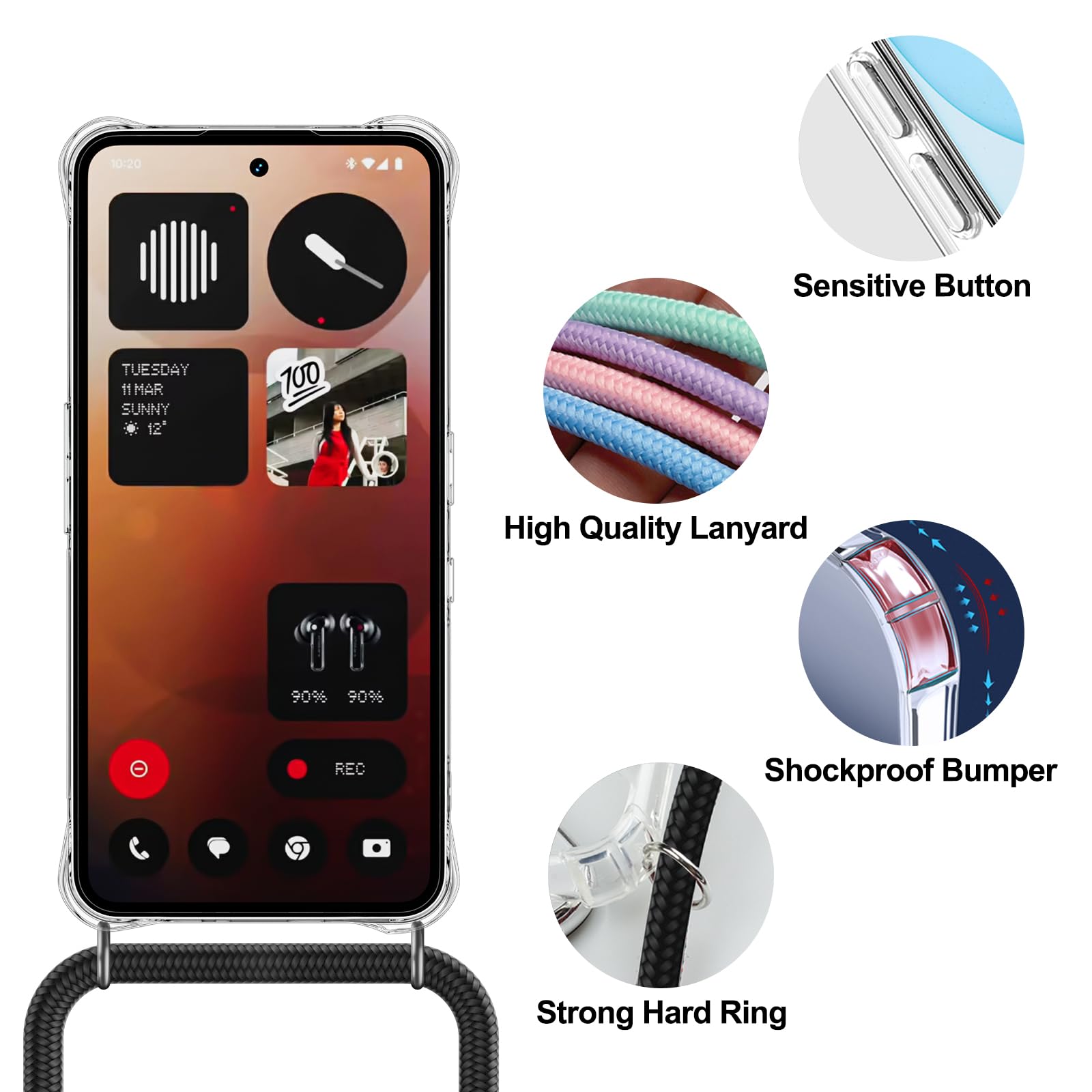 moex Unleash per Nothing Phone (1) Cinturino per cellulare da appendere