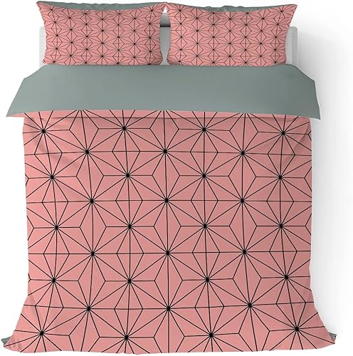 JUNHAOLONG Juego de funda de edredón de anime tamaño Quenn, juego de ropa de cama de 3 piezas de microfibra suave para niños y adolescentes,