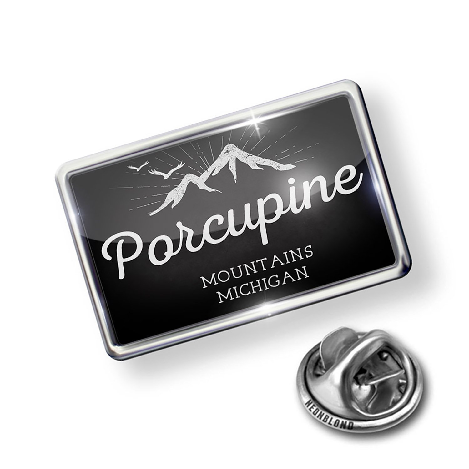 NEONBLOND Pin Mountains Chalkboard Porcupine Mountains - Michigan