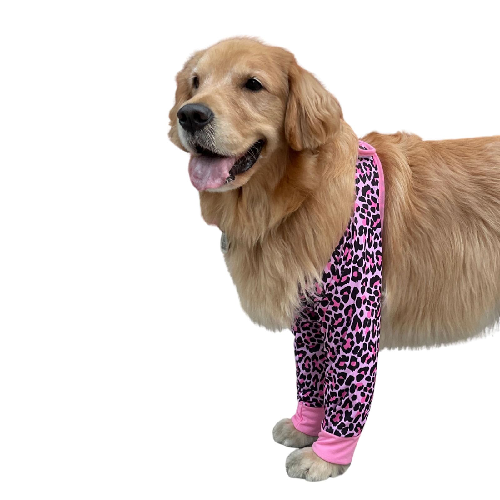 HDKUW Dog Elbow Protector for Calluses, Dog Joint Recovery Sleeve for Prevent Licking Wound, Elbow Sleeves with Mesh Pad for Medium Large Dogs (Pink Leopard, XL)