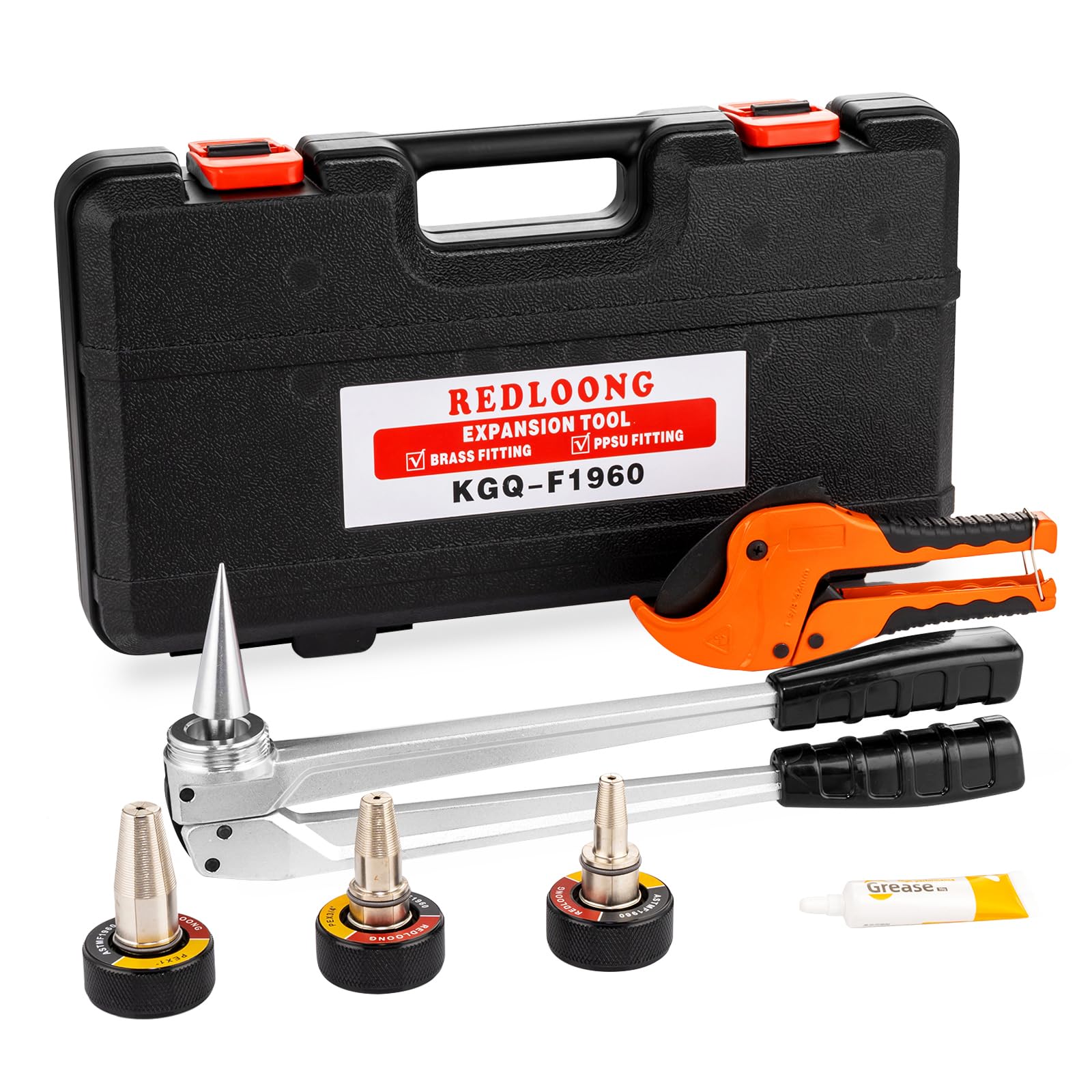 REDLOONG PEX Expansion Tool Kit, Manual PEX-A Expansion Tool with 1/2", 3/4", 1" Expander Heads, Compatible with Uponor ProPEX, ASTM F1960 Standard –