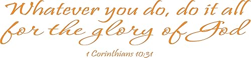 Miniatura 10 de Arte de pared rosa de 65 x 15 pulgadas, 1 Corinthians 1031, Whatever You Do, Do It All for The Glory of God, calcomanía inspiradora con cita bíblica