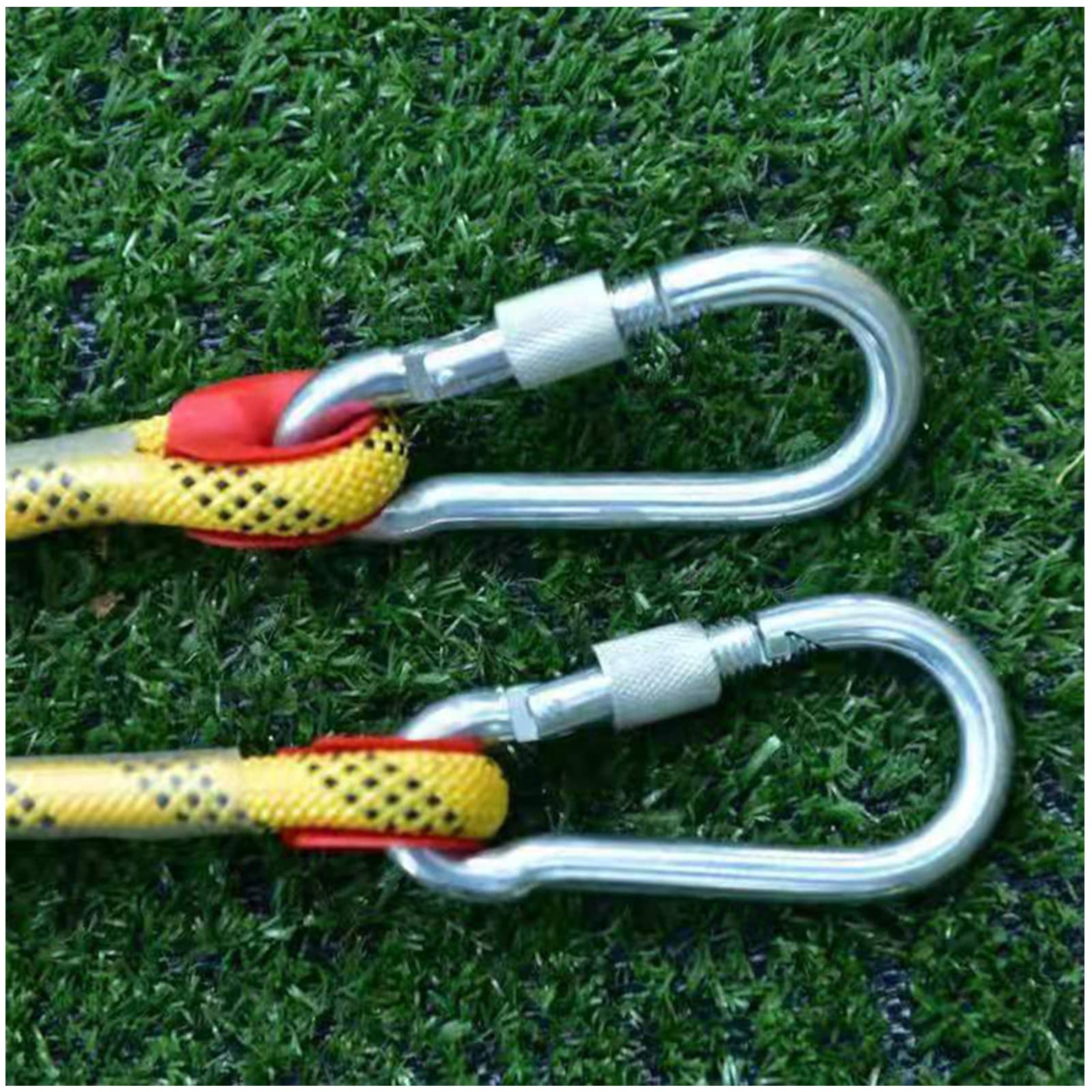 Cuerda de seguridad con mosquetón doble para escalada y escape de emergencia, diseño multifuncional y duradero para una mayor estabilidad y sujeción segura