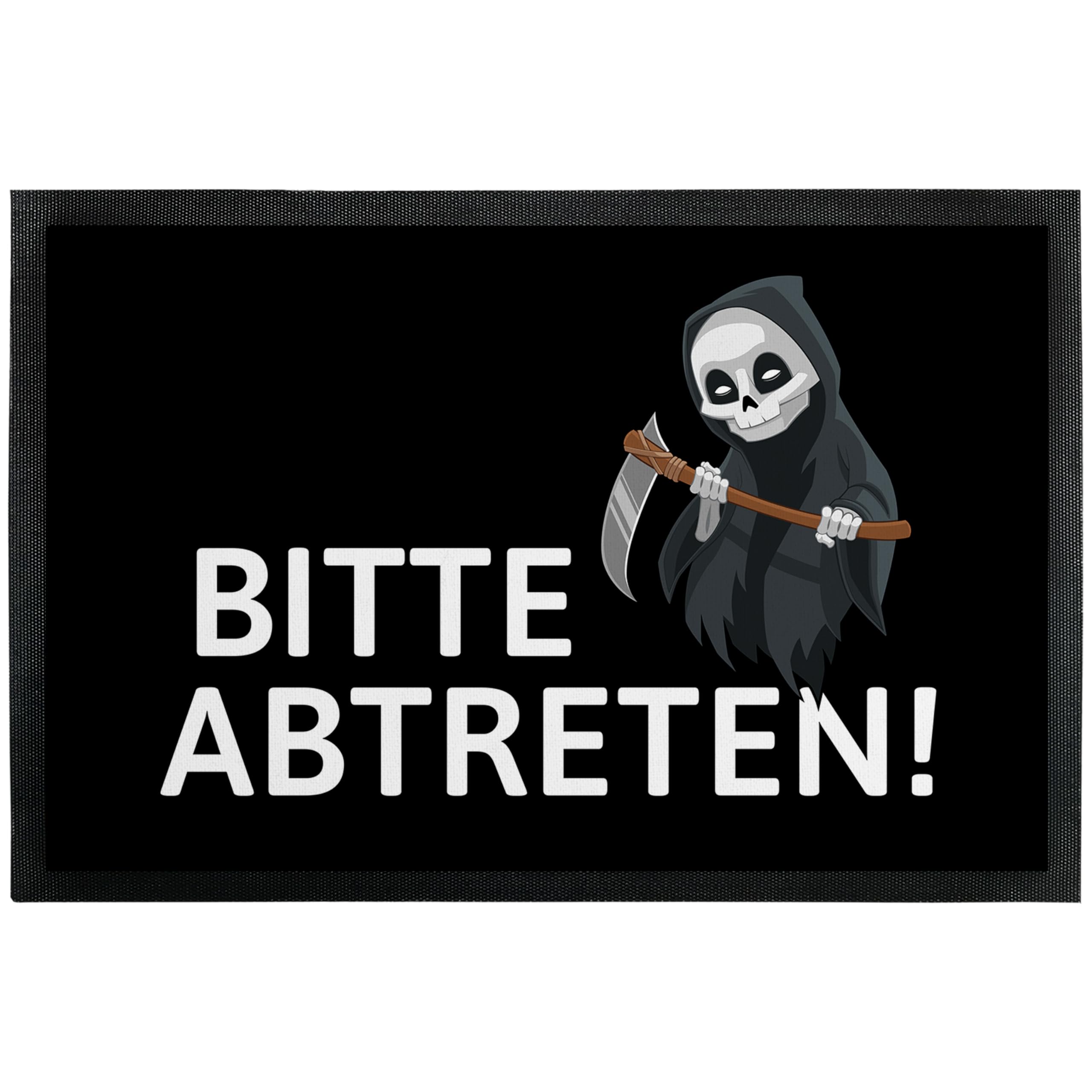 True Statements Fußmatte „Bitte abtreten!“ - für Innen & Außen – rutschfest, extra dünn & saugfähig - Türmatte - Eingangsbereich Deko - Geschenk für Bestatter und Freunde, 60 x 90 cm