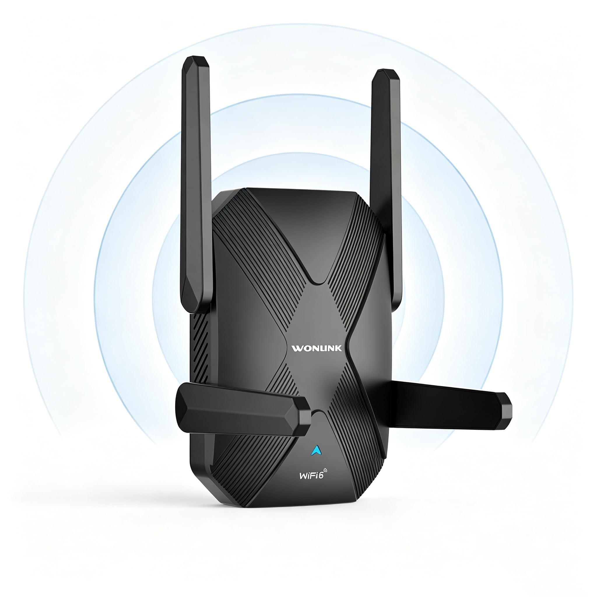 Répéteur WiFi 6 Puissant AX1500 Mbps, Amplificateur WiFi Double Bande | avec WPS, Port LAN, 4 Antennes, Repetiteur WiFi Puissant Soutenir 3 Modes, Compatible avec Toutes Les Box Internet