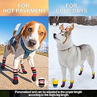 Vista 32 de BEAUTYZOO Calcetines antideslizantes para perros, zapatos para perros para pavimento caliente/frío, nieve y días de lluvia, botines de agarre