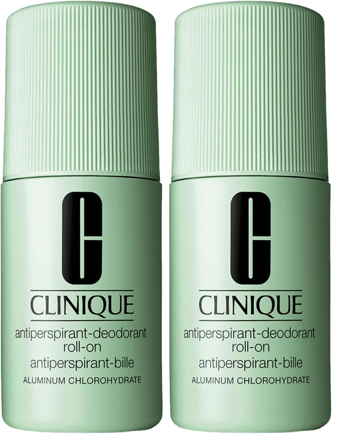 Clinique Antiperspirant-Deodorant Roll-On | Hochwirksames Deo für alle Hauttypen | Ganztägiger Schutz + keine Flecken + kein Kleben (Packung mit 2)