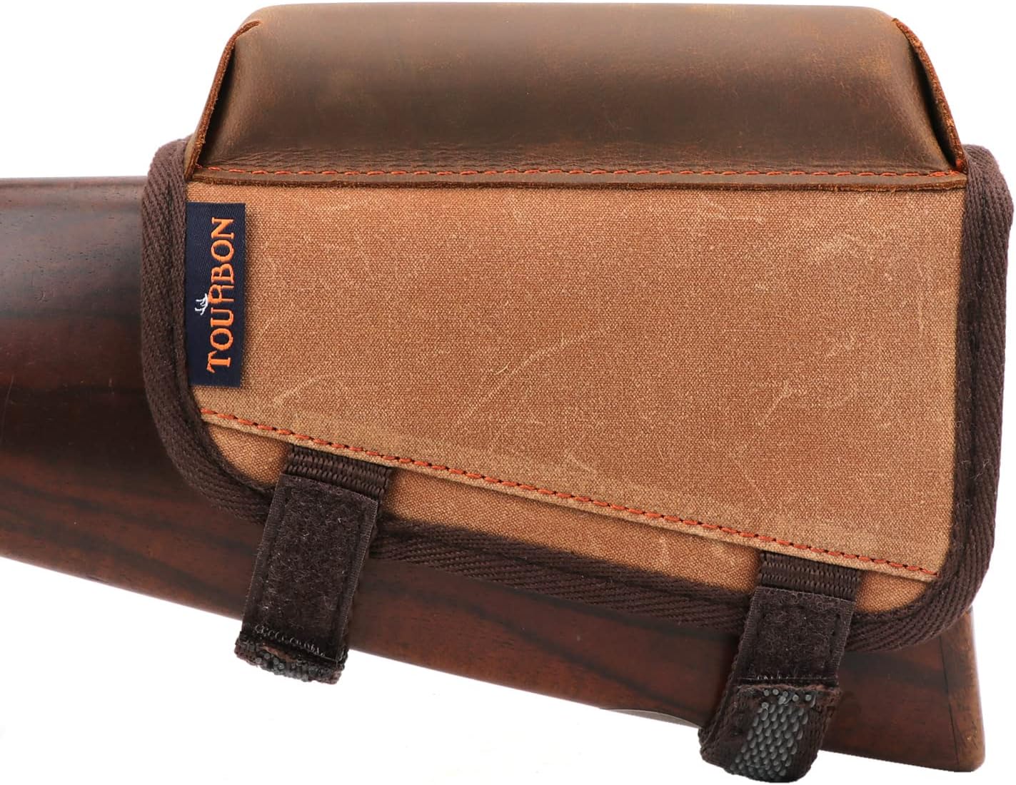 TOURBON Munitionstasche Aus Rindsleder - Verstellbare Wangenauflage Für Gewehr