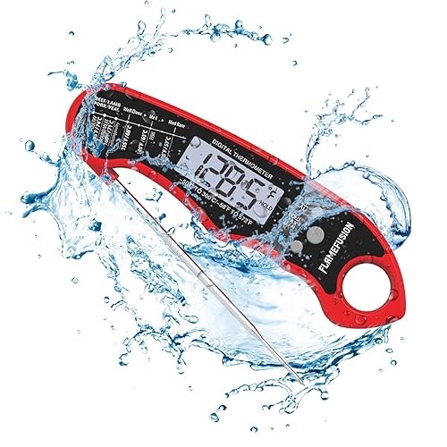 Termómetro digital para asar a la parrilla y cocinar, termómetro de alimentos de lectura instantánea ultrarrápida impermeable con retroiluminación y