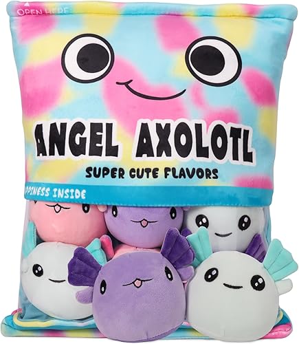 Miniatura 9 de NUKBIL Axolotl - Almohada de peluche, bonita muñeca de peluche de ajolotl, bolsa de peluche de ajolotl, regalo de ajolote para niños, cumpleaños,