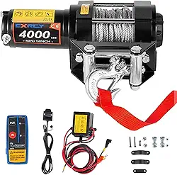CXRCY Kits de guincho elétrico de 12 V 4000 libras com 4,7 mm de diâmetro x 10 m de comprimento de corda de aço ATV/UTV guincho para reboque off-road com controle remoto sem fio e suporte de montagem