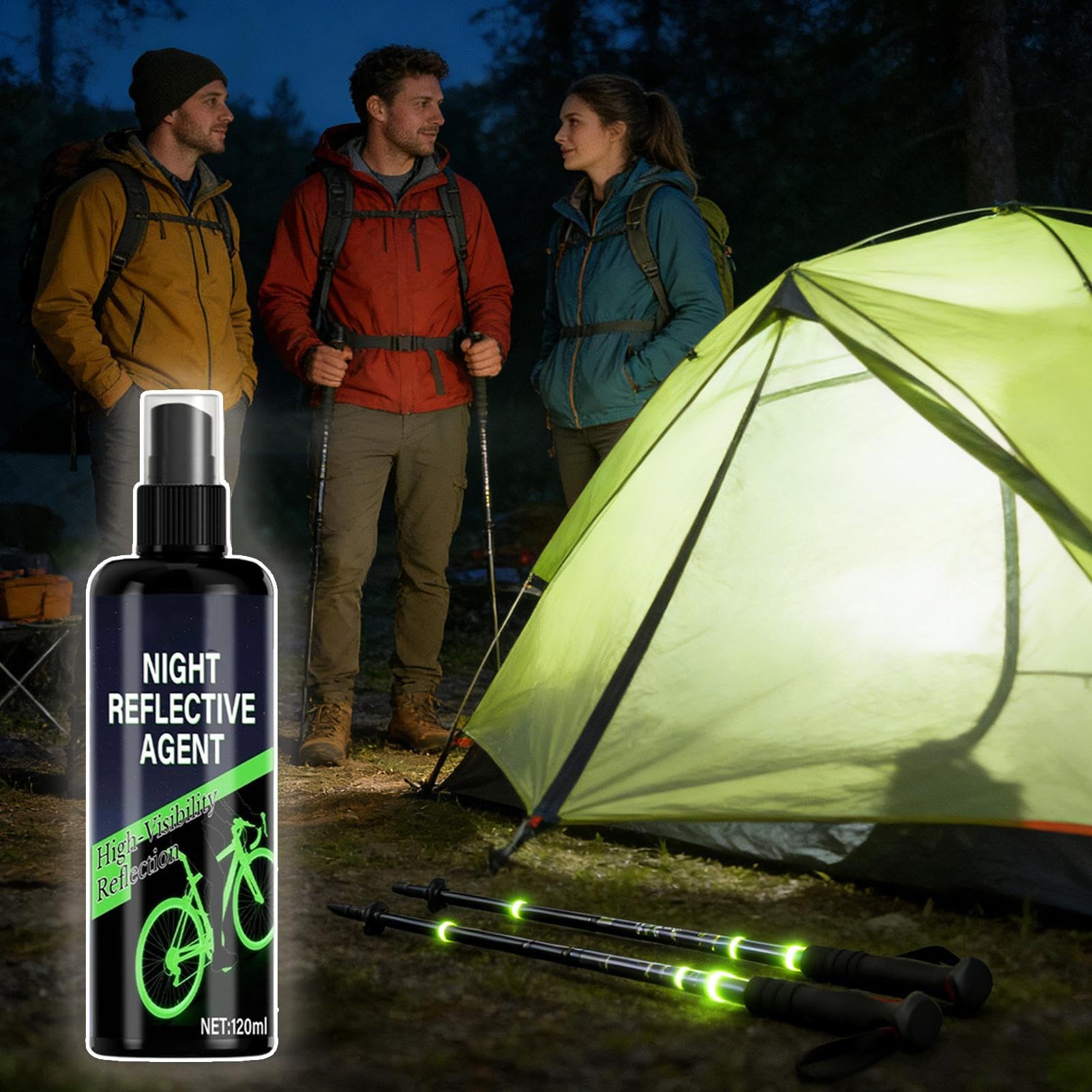 Reflective Spray Paint - Bike Fluorescent Marking Spray - Bicycle Luminous Marking Paint - for Camping Hiking Travel Outdoor Commuting Dirt Mountain — view 3