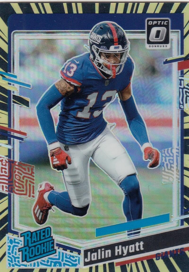Football Trading Card 2023 Donruss Optic Electricity #279 Jalin Hyatt NM Near Mint RC Rookie 10/69 NY Giants