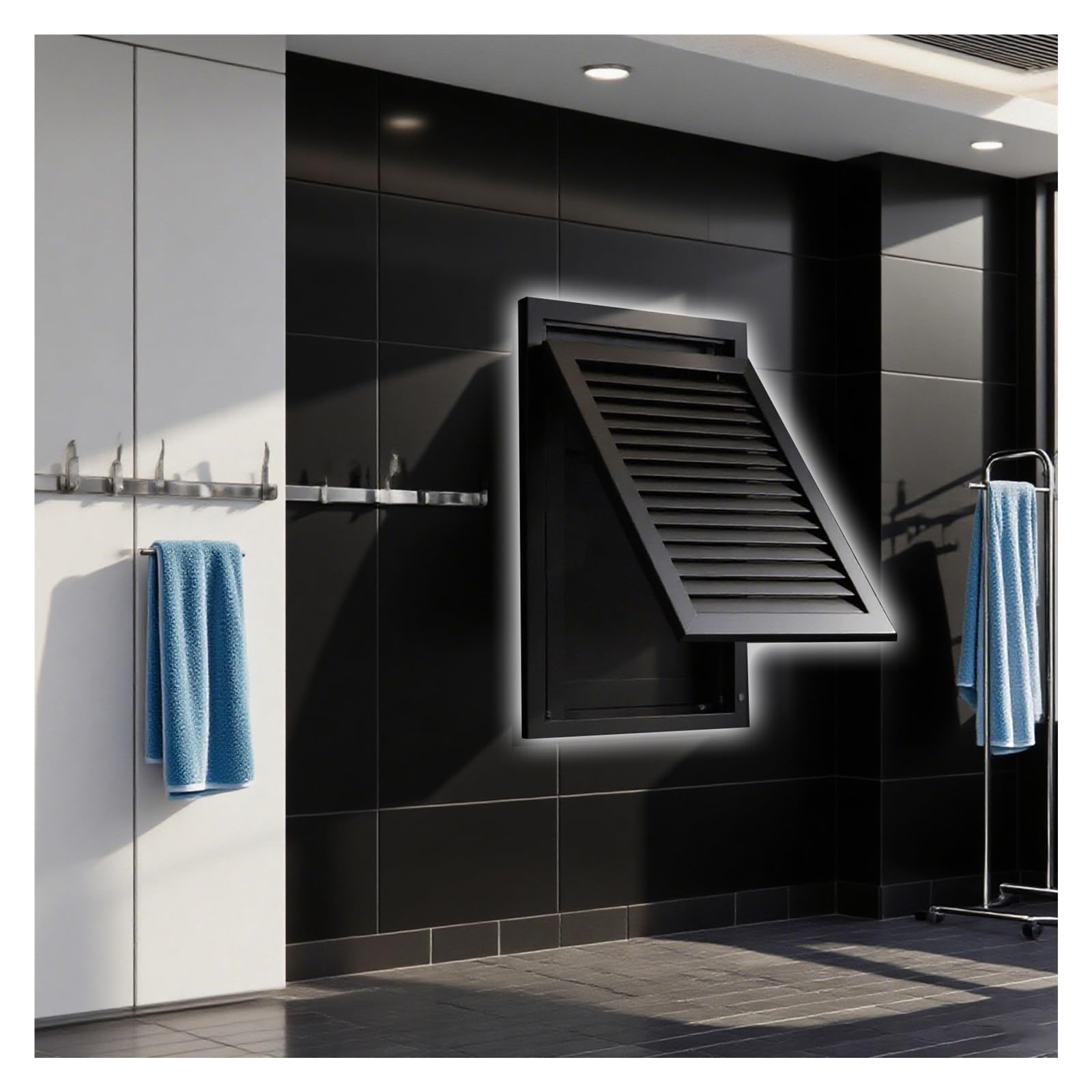 1 panel de acceso con persiana, ventilación de HVAC negra para salas limpias y uso residencial, 12 x 18 pulgadas, duradero, control de flujo de aire, fácil instalación, ideal para espacios comerciales
