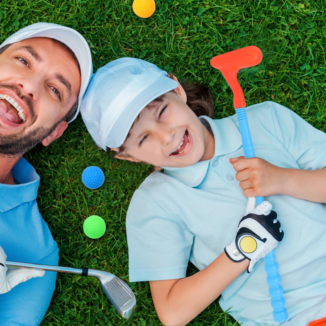 HEMOTON Juego de golf para niños pequeños, maletín de golf para niños, juguete deportivo – Juego de palos de golf para interior y exterior para niños y niñas 2, 3, 4, 5 años