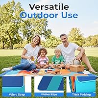 Vista 5 de scuddles Manta compacta de pícnic, tapete extragrande de 79 x 59 pulgadas para exteriores con diseño impermeable de 3 capas, forro polar suave