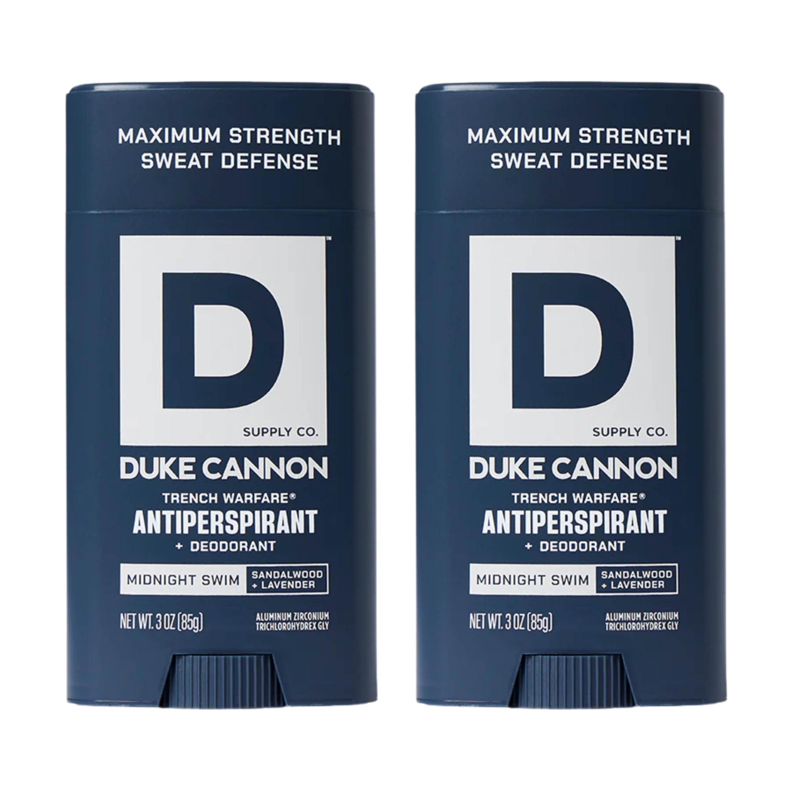 Duke Cannon Supply Co. Anti-Perspirant Deodorant for Men 3 oz. Midnight Swim, 2 Pack - Unique Masculine Scent, Odor Control & Soothe Skin