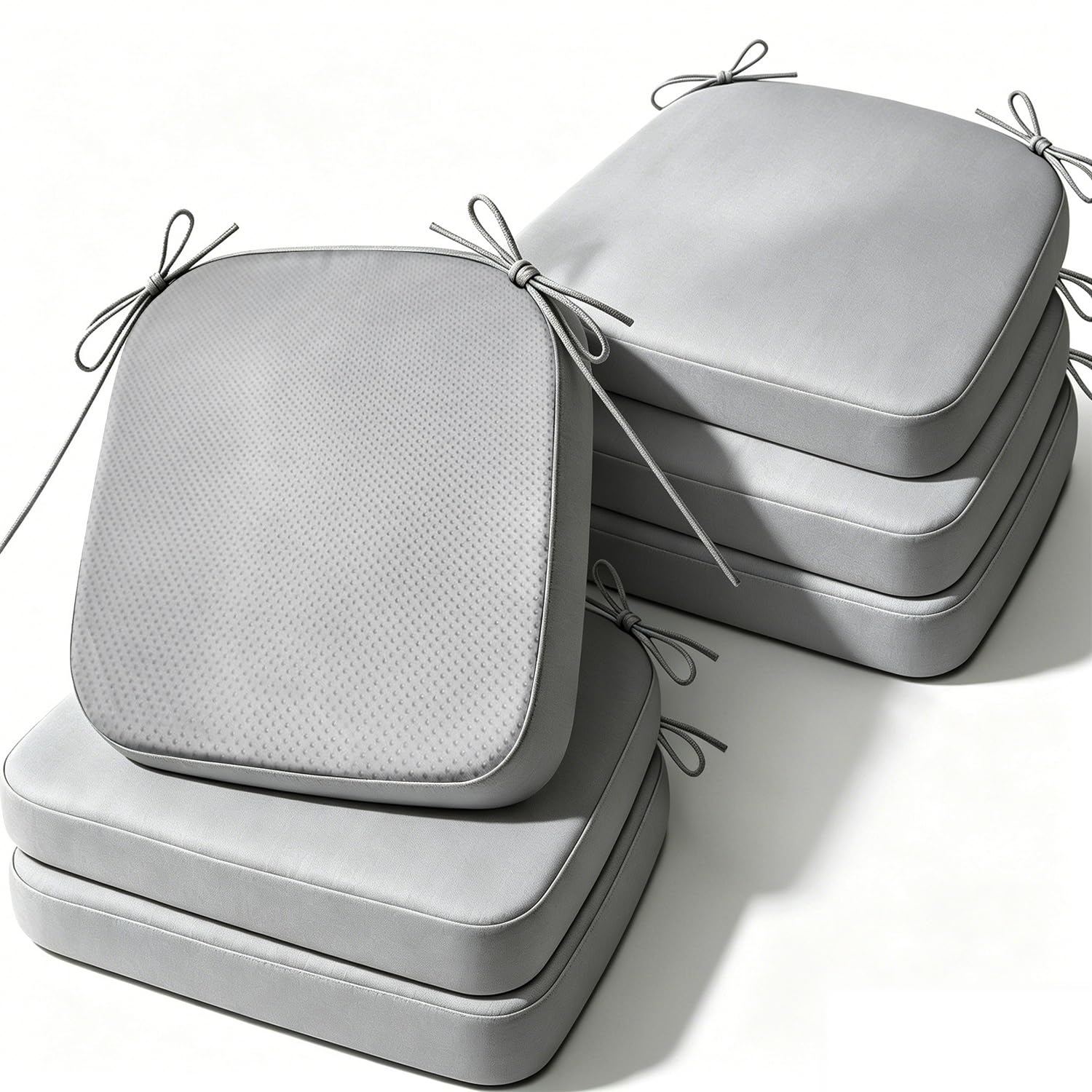 Cafusesdd Cafusedd Anti-Slip Granules Backing Outdoor Chair Cushions Set, Fade-6 Psc Replacement Chair Cushions, Outdoor Chair Pads for Out Door/Indoor(LightGray,21''*19'')