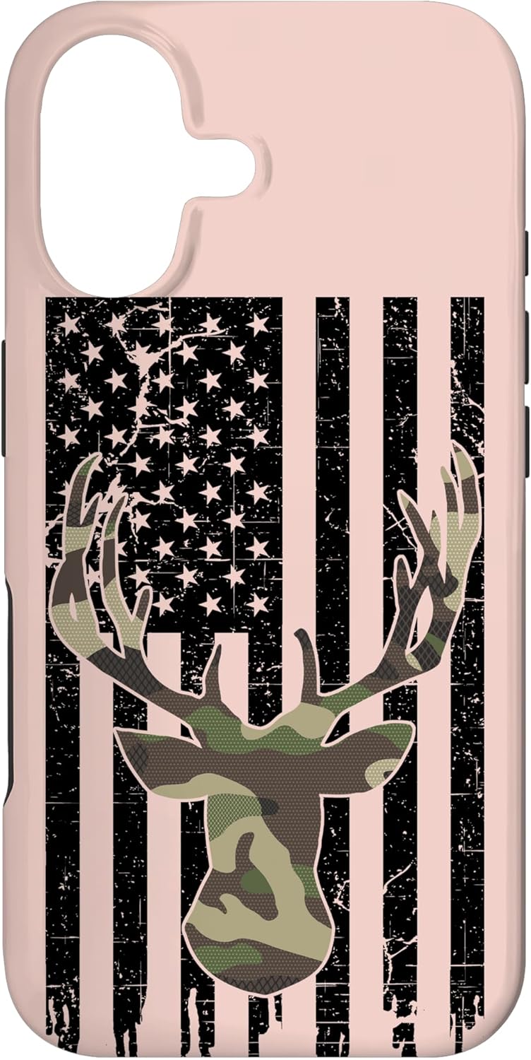 Pink Camouflage Hunting Camo American USA Flag Deer Hunting Case for iPhone 17