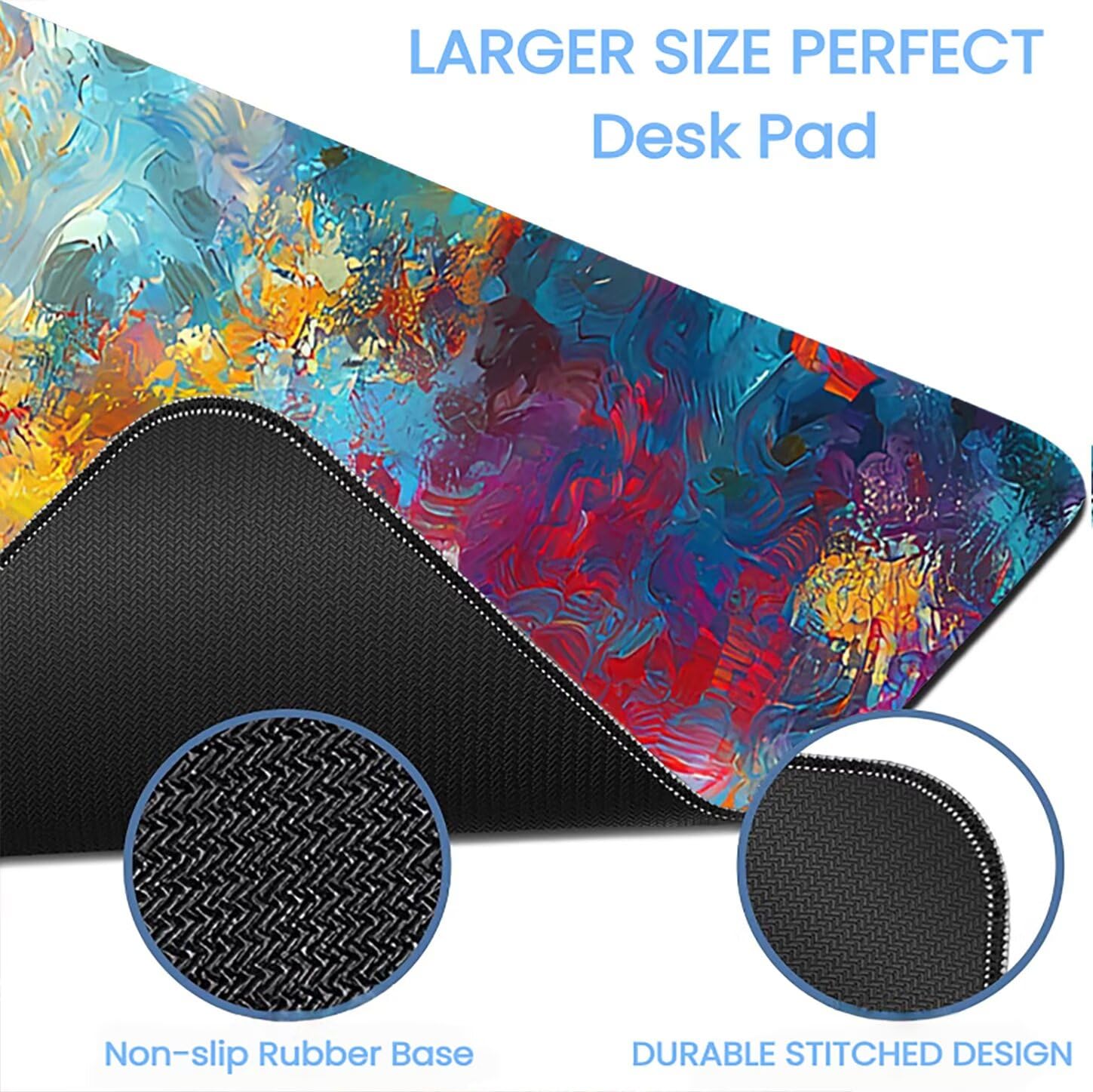 Lpfieonn Religion Schreibtischunterlage XXL, Gelb Schreibtischunterlagen Großes, Gaming Mousepad XXL mit ernähter Rand und Rutschfeste Gummibasis, Desk Mat für PC/Laptop/Mausa 120x60cm PF-3298