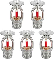 Bestopper 5-Pack Pendent Fire Sprinkler Heads 155°F Quick Response 1/2" NPT Brass - Ideal for Home, Workshop, Commercial Fire Safety