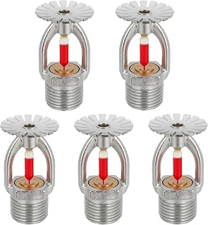 5Pc Fire Sprinkler Head Pendent Type, 155℉ Fire Sprinkler Heads 1/2" Inch Thread 68°C Quick Response Water Spray Down 1/2" NPT for Home/Commericial/Workshop/Residential Building (Pendent Type)