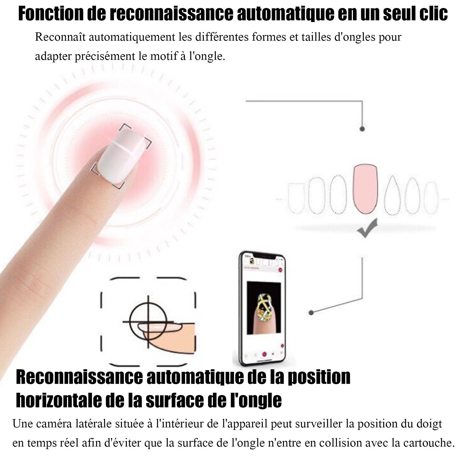 Mini Stampante per Unghie Stampante per Unghie Professionale 3D Macchina da Stampa Portatile per Nail Art Portatile per la casa o Il Salone di Bellezza,Pink